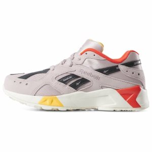 Reebok Aztrek x Gigi Hadid Turnschuhe Herren - Grau/Rot/Gold - DE 427-GQF